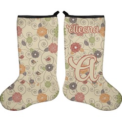 Fall Flowers Holiday Stocking - Double-Sided - Neoprene (Personalized)