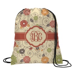 Fall Flowers Drawstring Backpack - Medium (Personalized)