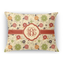 Fall Flowers Rectangular Throw Pillow Case - 12"x18" (Personalized)