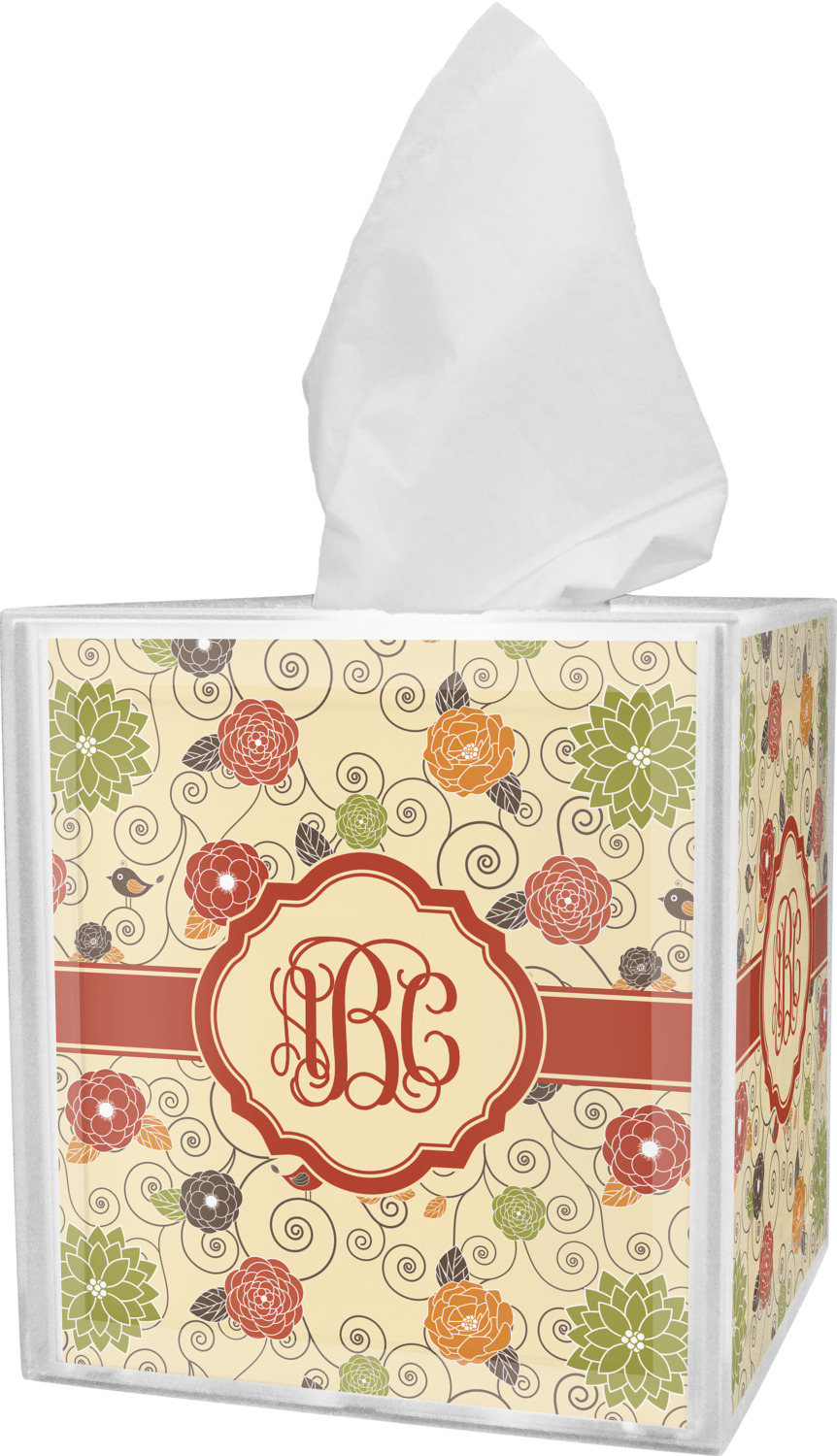 Fall Flowers Tissue Box Cover (Personalized) - YouCustomizeIt