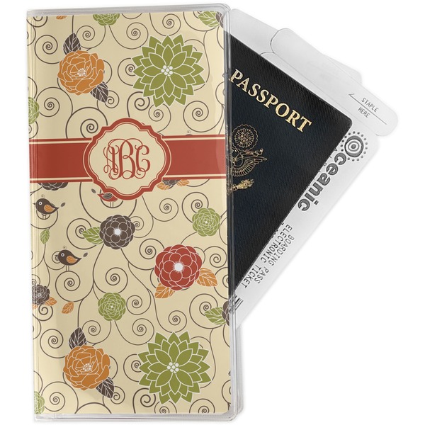 Custom Fall Flowers Travel Document Holder