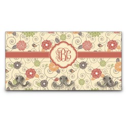 Fall Flowers Wall Mounted Coat Rack (Personalized)