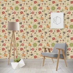 Fall Flowers Wallpaper & Surface Covering (Water Activated - Removable)