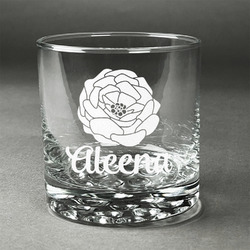 Fall Flowers Whiskey Glass (Single) (Personalized)