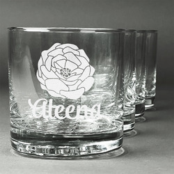 Fall Flowers Whiskey Glasses (Set of 4) (Personalized)