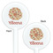 Fall Flowers White Plastic 5.5" Stir Stick - Double Sided - Round - Front & Back