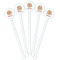 Fall Flowers White Plastic 5.5" Stir Stick - Fan View