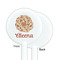 Fall Flowers White Plastic 5.5" Stir Stick - Single Sided - Round - Front & Back