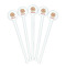 Fall Flowers White Plastic 7" Stir Stick - Round - Fan View