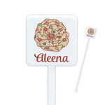 Fall Flowers Square Plastic Stir Sticks (Personalized)