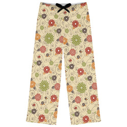 Fall Flowers Womens Pajama Pants - L