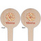 Fall Flowers Wooden 4" Food Pick - Round - Double Sided - Front & Back