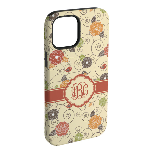 Custom Fall Flowers iPhone Case - Rubber Lined - iPhone 15 Plus (Personalized)