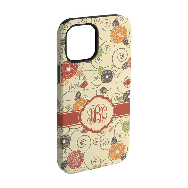 Custom Fall Flowers iPhone Case - Rubber Lined - iPhone 15 Pro (Personalized)