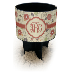 Fall Flowers Black Beach Spiker Drink Holder (Personalized)