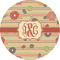 Chevron & Fall Flowers 1" Multipurpose Round Labels - Single Sticker