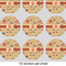 Chevron & Fall Flowers 2" Multipurpose Round Labels - Sheet