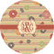 Chevron & Fall Flowers 3" Multipurpose Round Labels - Single Sticker