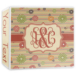 Chevron & Fall Flowers 3-Ring Binder - 3 inch (Personalized)