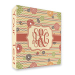 Chevron & Fall Flowers 3 Ring Binder - Full Wrap - 2" (Personalized)