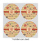 Chevron & Fall Flowers 4" Multipurpose Round Labels - Sheet