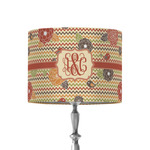 Chevron & Fall Flowers 8" Drum Lamp Shade - Fabric (Personalized)