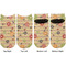 Chevron & Fall Flowers Adult Ankle Socks - Double Pair - Front and Back - Apvl