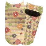 Chevron & Fall Flowers Adult Ankle Socks