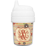 Chevron & Fall Flowers Baby Sippy Cup (Personalized)