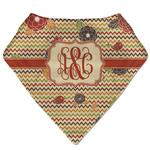 Chevron & Fall Flowers Bandana Bib (Personalized)