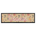 Chevron & Fall Flowers Bar Mat - Large (Personalized)