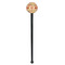 Chevron & Fall Flowers Black Plastic 7" Stir Stick - Round - Single Stick