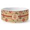 Chevron & Fall Flowers Ceramic Dog Bowl - Medium - Front