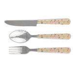 Chevron & Fall Flowers Cutlery Set (Personalized)