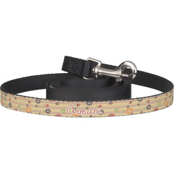 Chevron & Fall Flowers Dog Leash (Personalized)