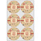 Chevron & Fall Flowers Drink Topper - XLarge - Set of 6