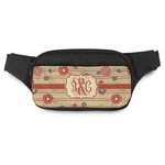 Chevron & Fall Flowers Fanny Pack - Modern Style (Personalized)