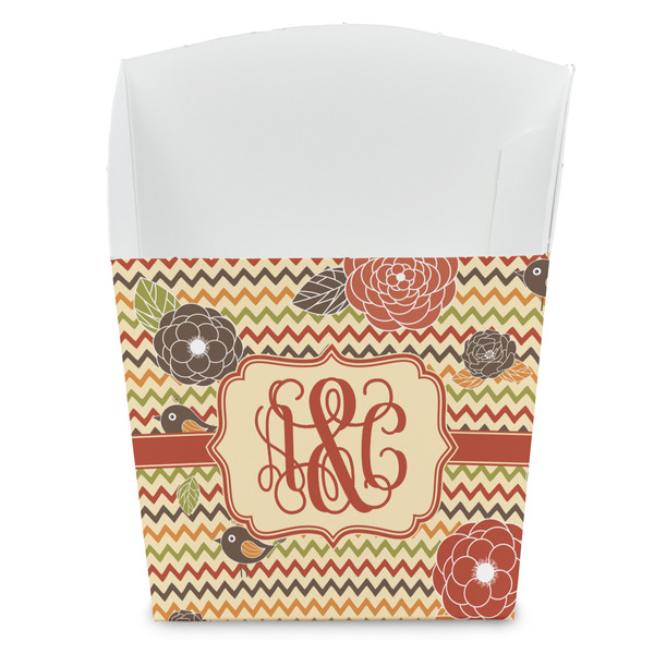 Custom Chevron & Fall Flowers French Fry Favor Boxes (Personalized)