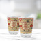 Chevron & Fall Flowers Glass Shot Glass - Standard - LIFESTYLE