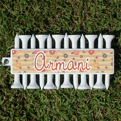 Chevron & Fall Flowers Golf Tees & Ball Markers Set (Personalized)