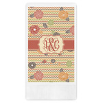 Chevron & Fall Flowers Guest Towels - Full Color (Personalized)