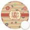 Chevron & Fall Flowers Icing Circle - Large - Front