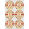 Chevron & Fall Flowers Icing Circle - Large - Set of 6