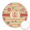 Chevron & Fall Flowers Icing Circle - Medium - Front