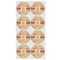 Chevron & Fall Flowers Icing Circle - Medium - Set of 8