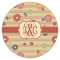 Chevron & Fall Flowers Icing Circle - Medium - Single