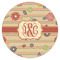 Chevron & Fall Flowers Icing Circle - XSmall - Single