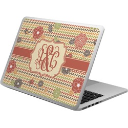 Chevron & Fall Flowers Laptop Skin - Custom Sized (Personalized)