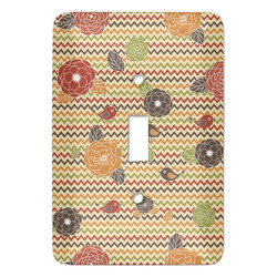 Chevron & Fall Flowers Light Switch Cover (Single Toggle)