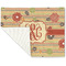 Chevron & Fall Flowers Linen Placemat - Folded Corner (single side)